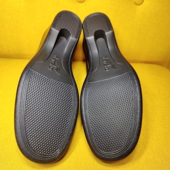 Dansko Aubrey Black Leather Pleated Slip On Heel Clogs Women's Shoes Size 9.5-10 - Picture 9 of 10